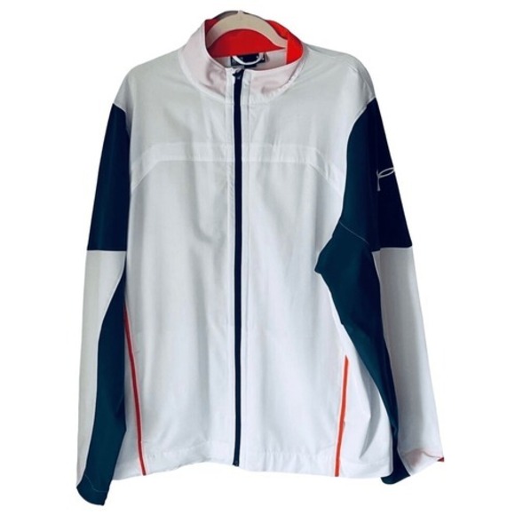 Under Armour Xl White Track Jacket Full Zip Lightweight Running Athletic Mens